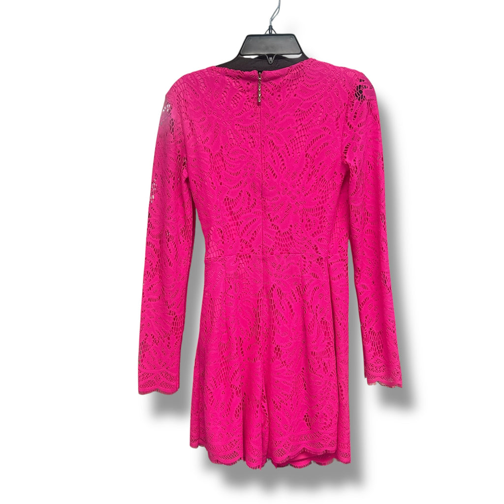 LILLY PULITZER PINK TIKI WRAP FRONT LONG SLEEVE ROMPER SIZE XXSMALL