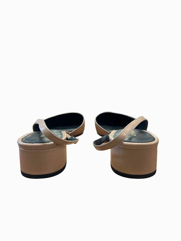 VERONICA BEARD NEW! CECILE LEATHER CAP TOE SLING FLAT SIZE: 10.5