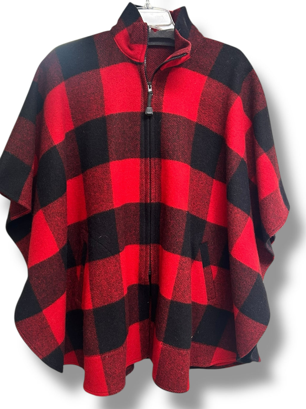 VINTAGE BEMIDJI WOOLEN MILLS BUFFALO PLAID ZIP UP PONCHO CAPE SIZE SMALL - WEARHOUSE  CONSIGNMENT