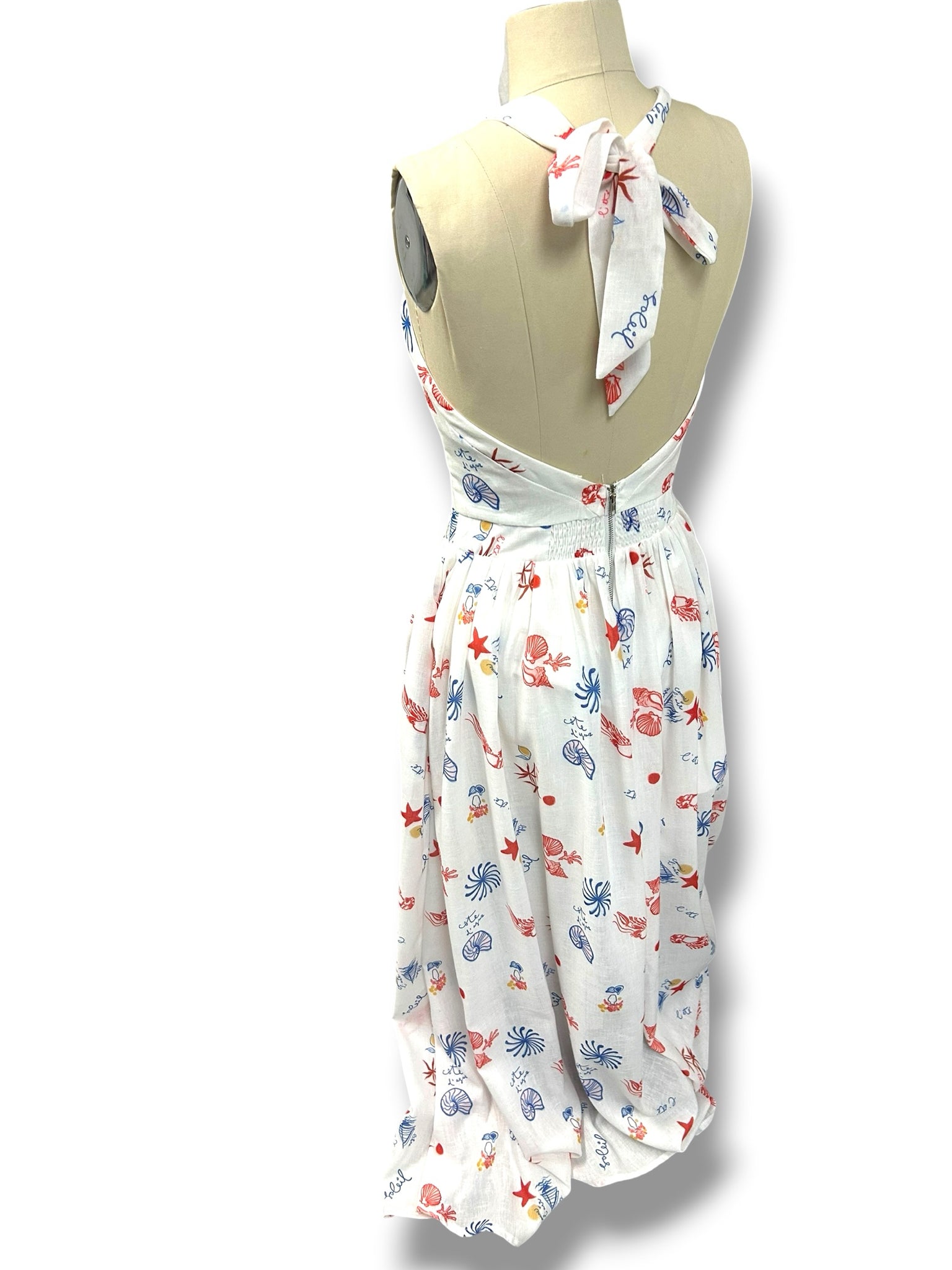 NWT LINE+DOT REETA MIDI HALTER NAUTICAL MAXI DRESS SIZE SMALL