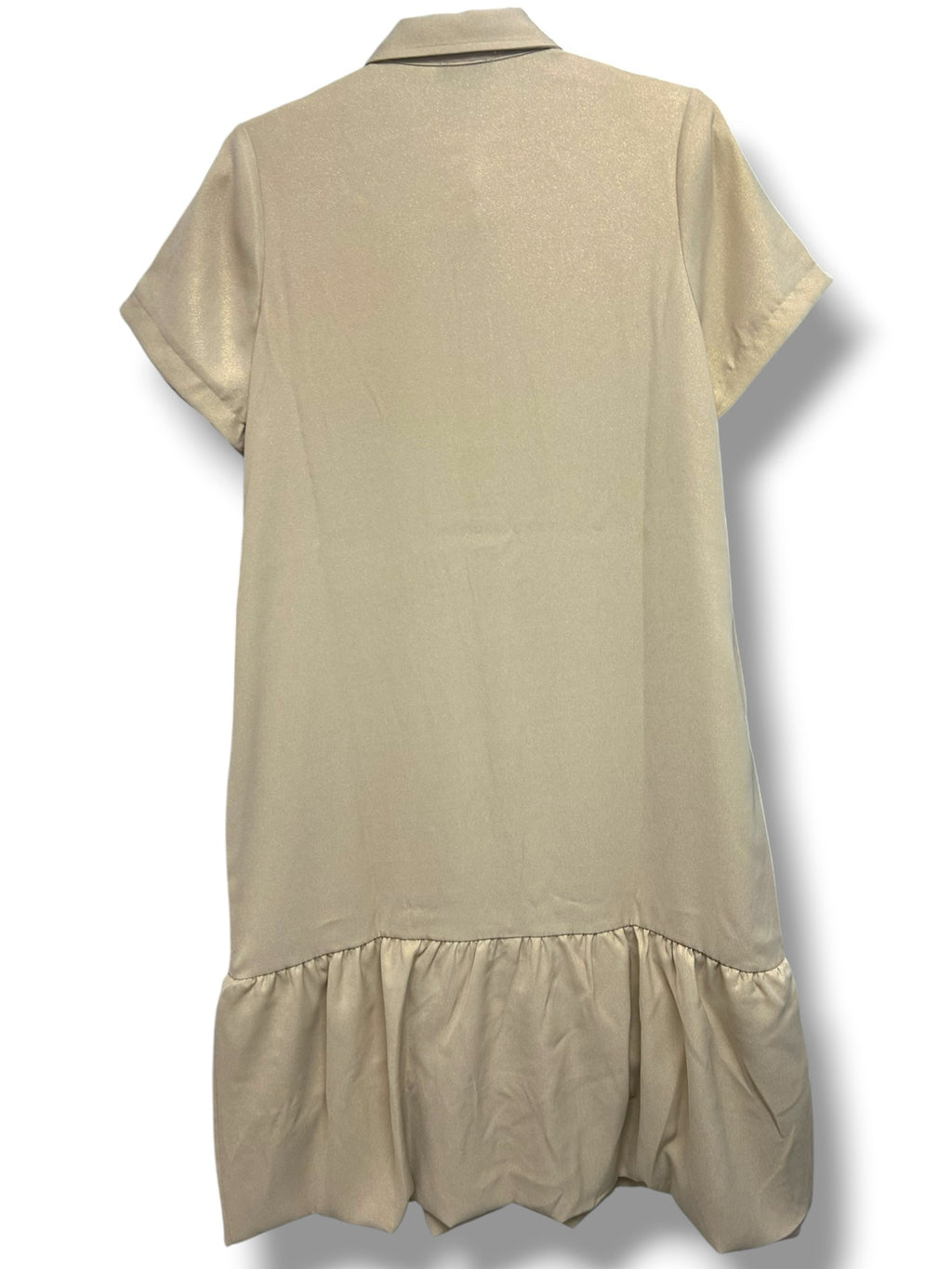 TUCKERNUCK MAXINE SHIMMER BUBBLE HEM MAXI GOLD DRESS SIZE XL