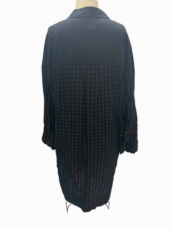 COTELAC VISCOSE/COTTON BLEND CHECKERED VNECK DRESS SIZE: 0