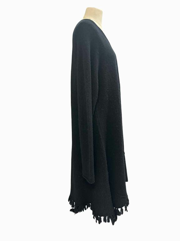 STUDIO RUNDHOLZ BLACK LABEL WOOL BLEND FRINGE SWEATER DRESS SIZE: L