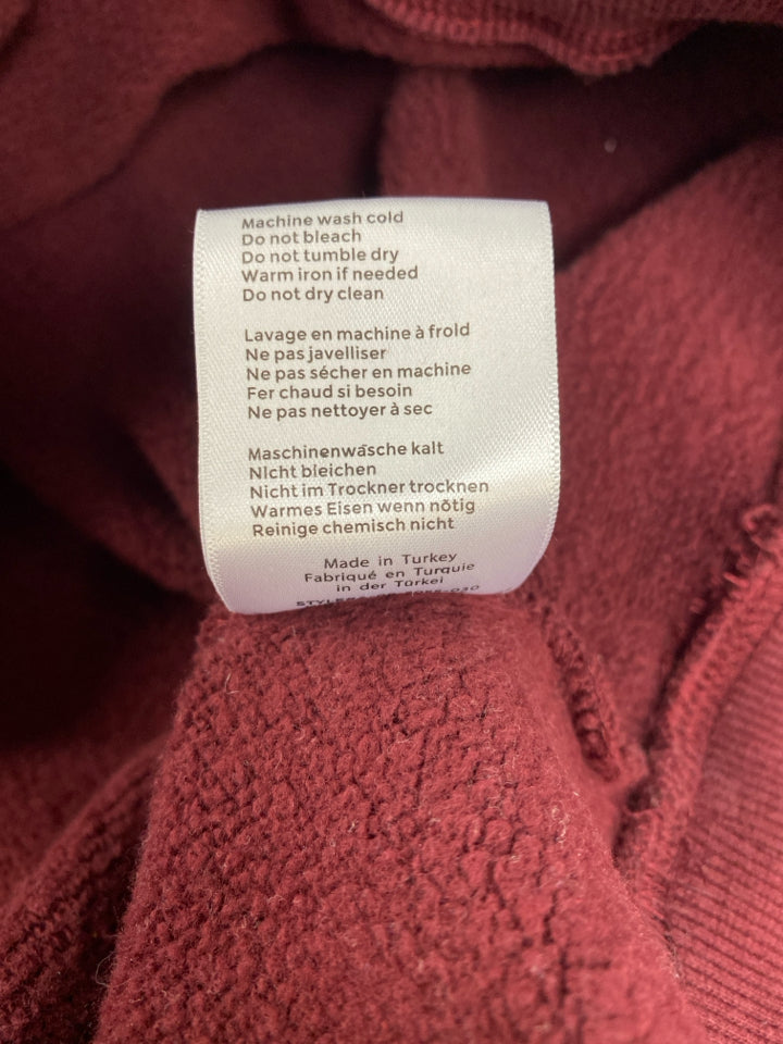 ANINE BING MILES LETTERMAN OVERSIZED SWEATSHIRT BURGUNDY SIZE L