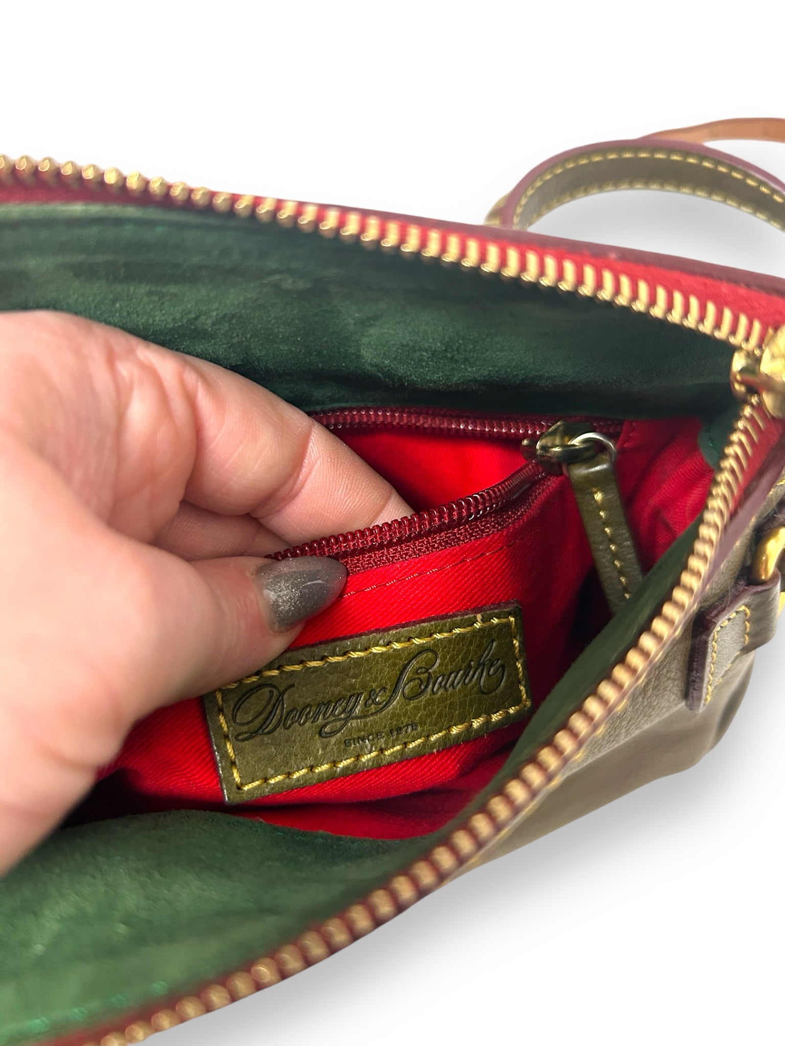 DOONEY AND BOURKE  OLIVE FLORENTINE MINI CROSSBODY