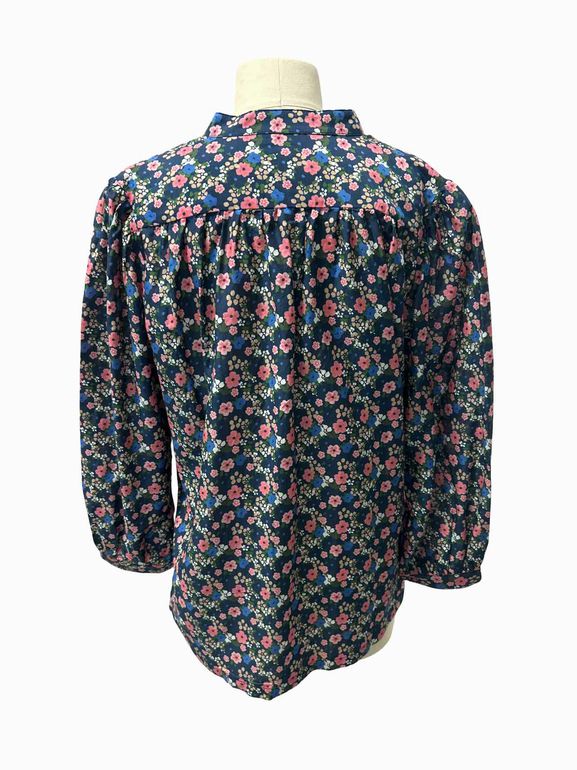 BIRDS OF PARADISE  LS SPLIT NECK TUNIC SIZE: S