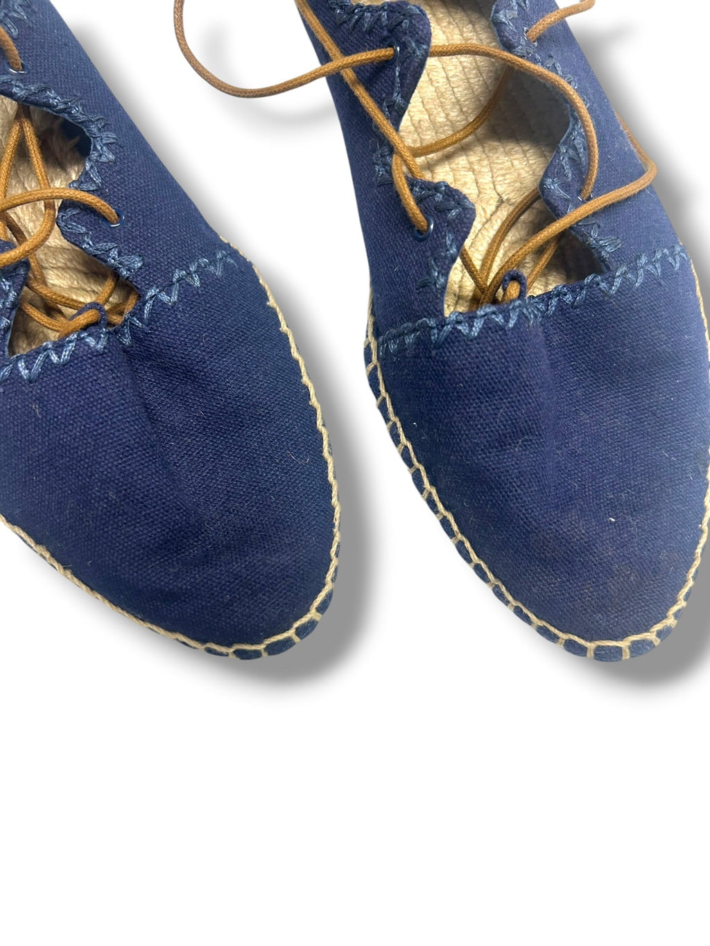 TORY BURCH SONOMA GHILLIE ESPADRILLE BLUE LACE UP FLATS SIZE 8.5