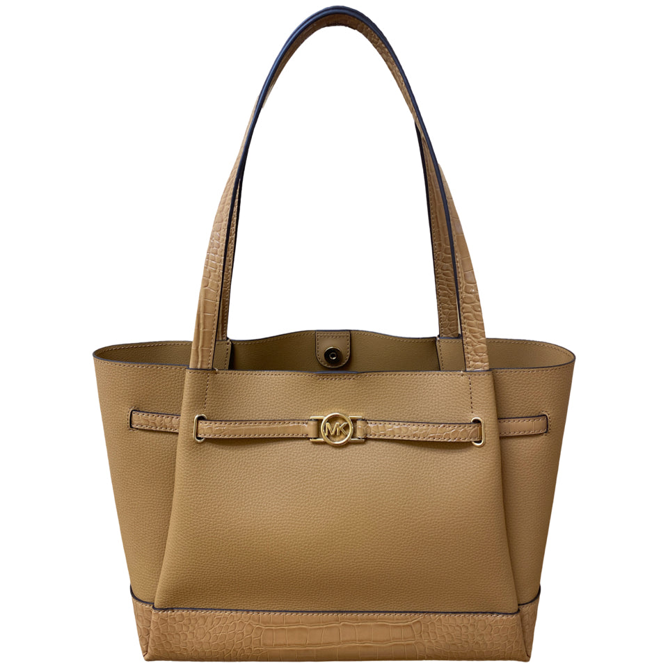 NWT MICHAEL KORS REED LARGE BELTED LEATHER TOTE IN DEER