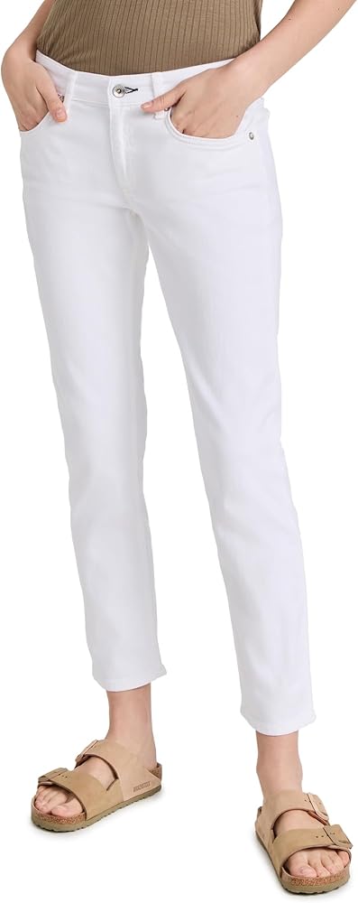 RAG & BONE DRE LOW RISE ANKLE SLIM BOYFRIEND OPTIC WHITE SIZE: 25