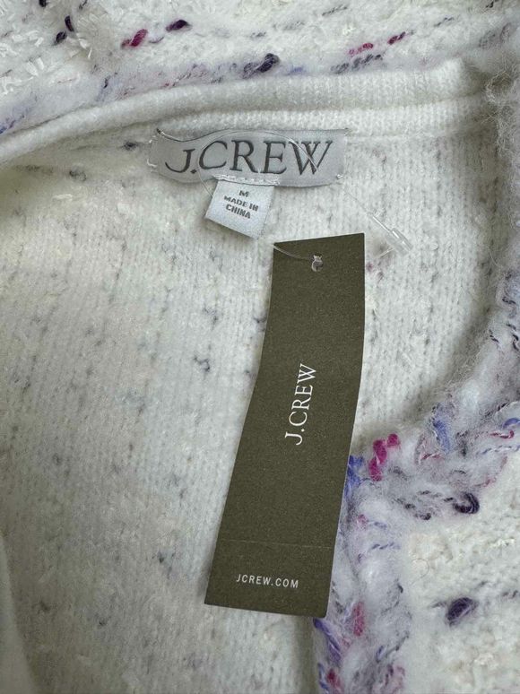 JCREW NWT! CROPPED LADY MARLED YARN IVORY JACKET SIZE M