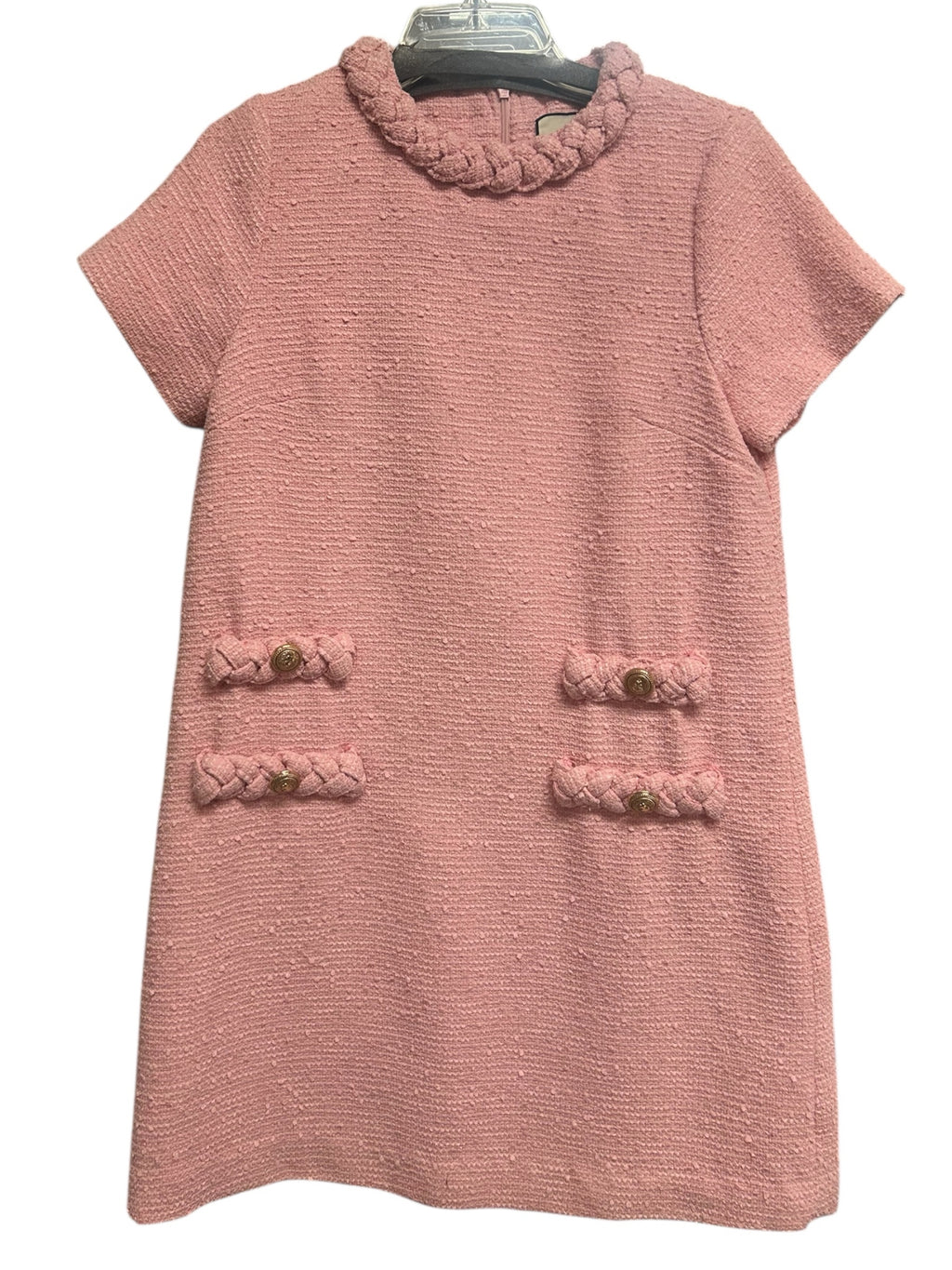 TUCKERNUCK PINK TWEED JACKIE MINI DRESS SIZE MEDIUM