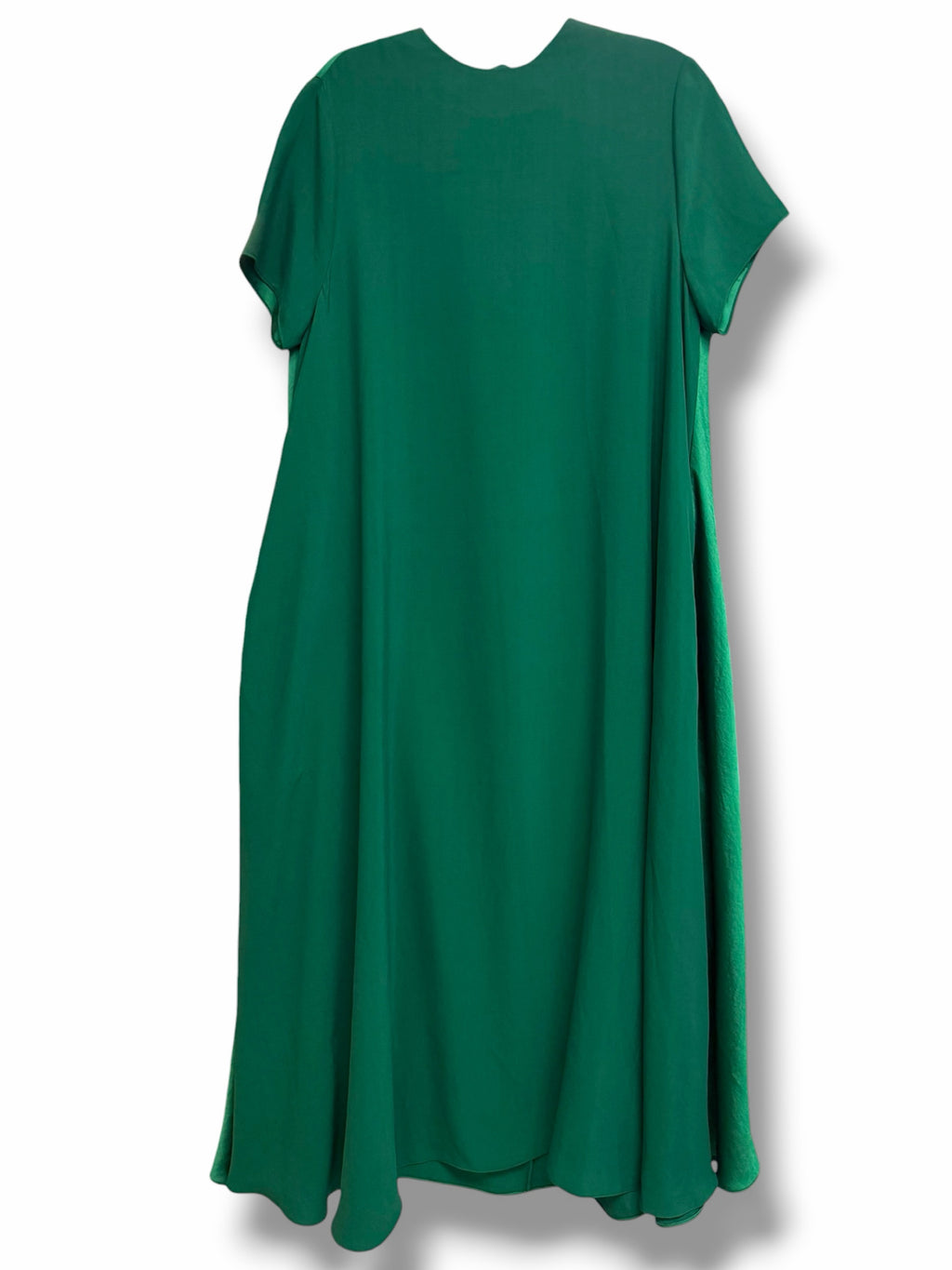 BANANA REPUBLIC AURELIA CREPE AND SATIN MAXI GREEN DRESS SIZE SMALL
