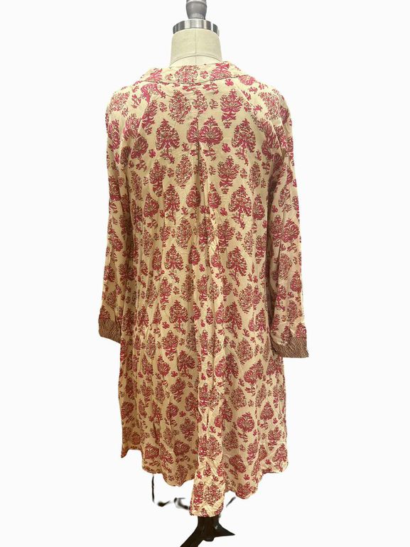 NATALIE MARTIN FIORE CYPRUS PINK BATICK PRINT WESTERN BOHO DRESS XS