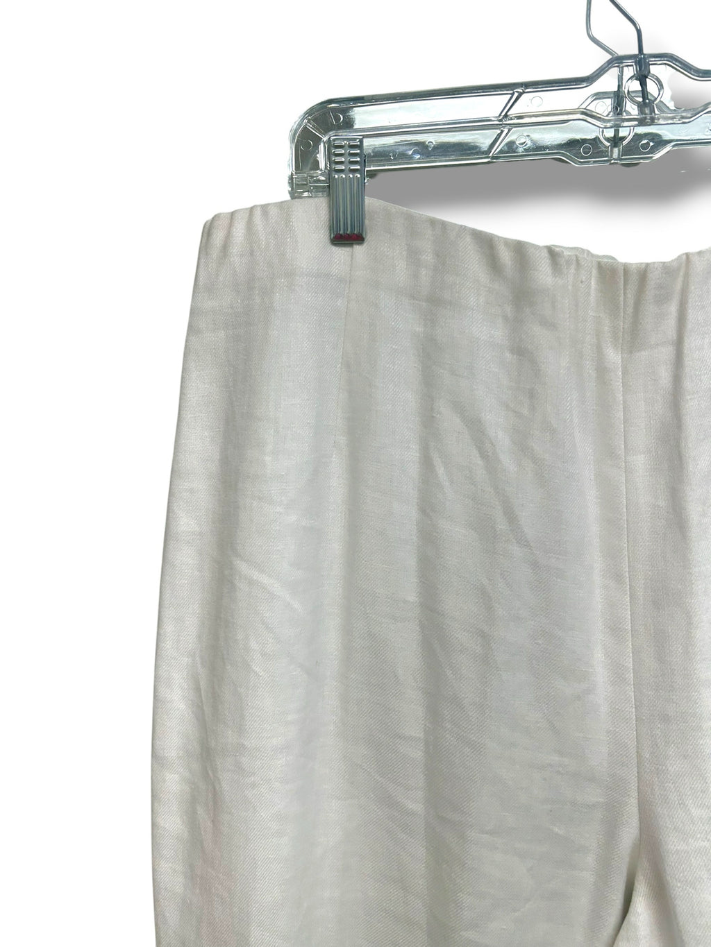 LAFAYETTE 148 WHITE LINED LINEN WIDE LEG TROUSER PANTS SIZE 16