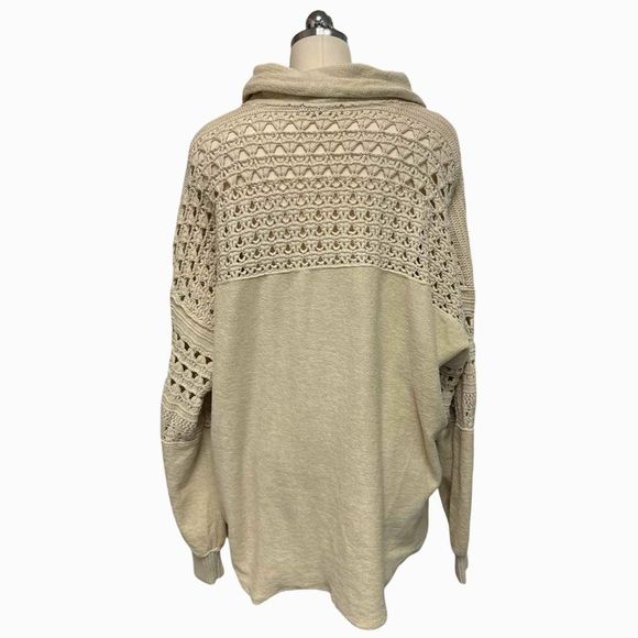 FREE PEOPLE DUNE BUG CREAM CARDIGAN SIZE S