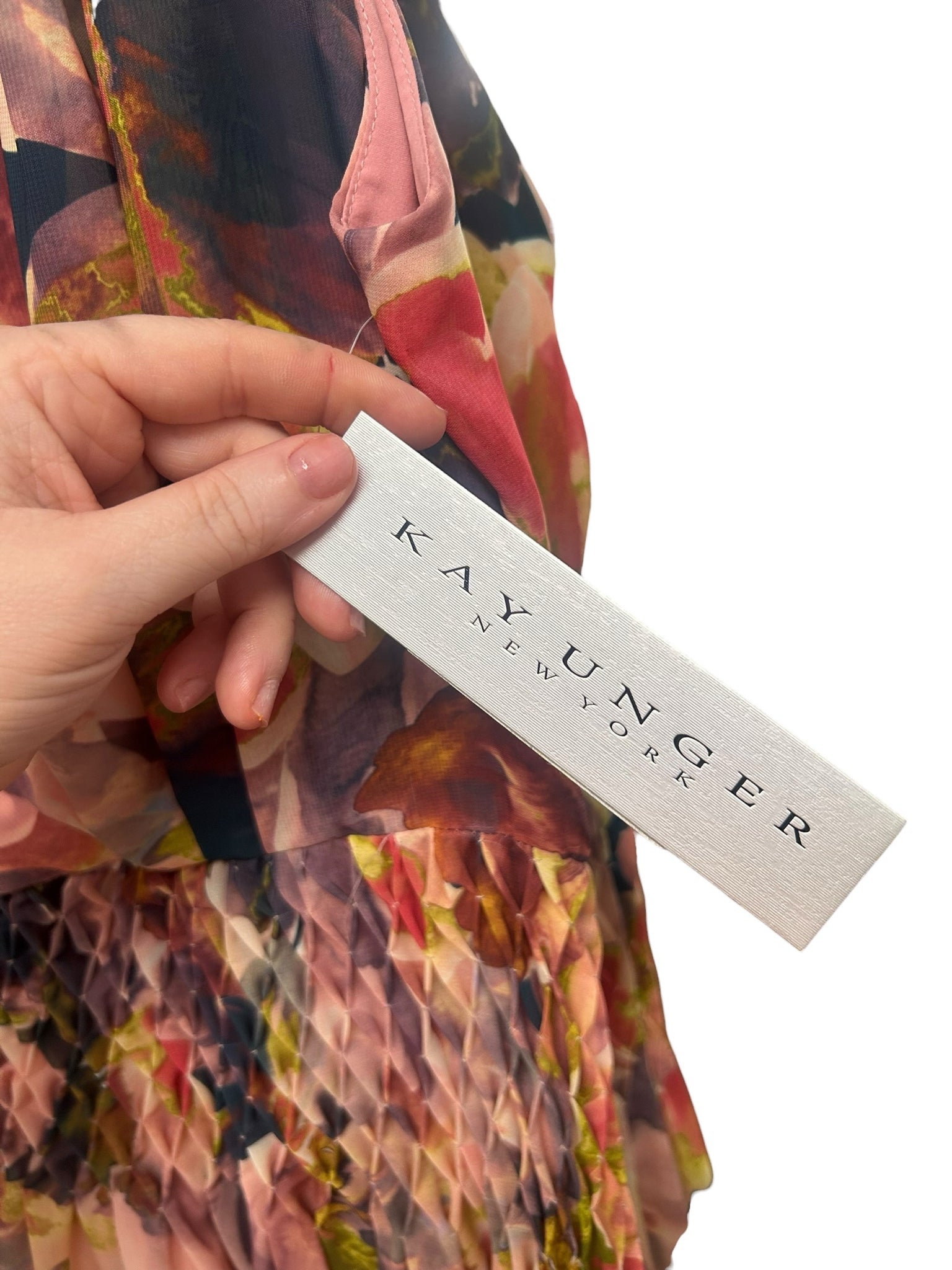 NWT KAY UNGER SERRAPHINA SHEER CHIFFON GOWN 5518072 SIZE 14