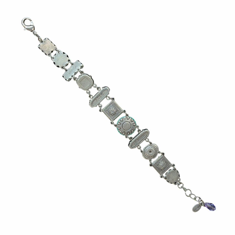FIREFLY "LA DOLCE VITA" #3036-LV SWAROVSKI & CZECH GLASS SILVER PLATED BRACELET