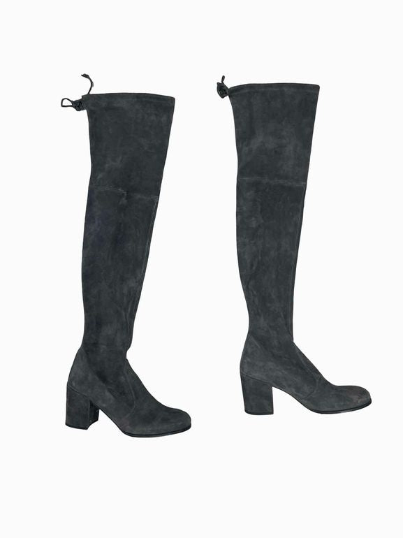 STUART WEITZMAN  HIGHLAND OTK SUEDE THIGH HIGH BOOTS SIZE: 9