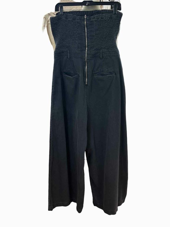 ANTHROPOLOGIE  THE SKIPPER STRAPLESS DENIM JUMPSUIT SIZE: 14