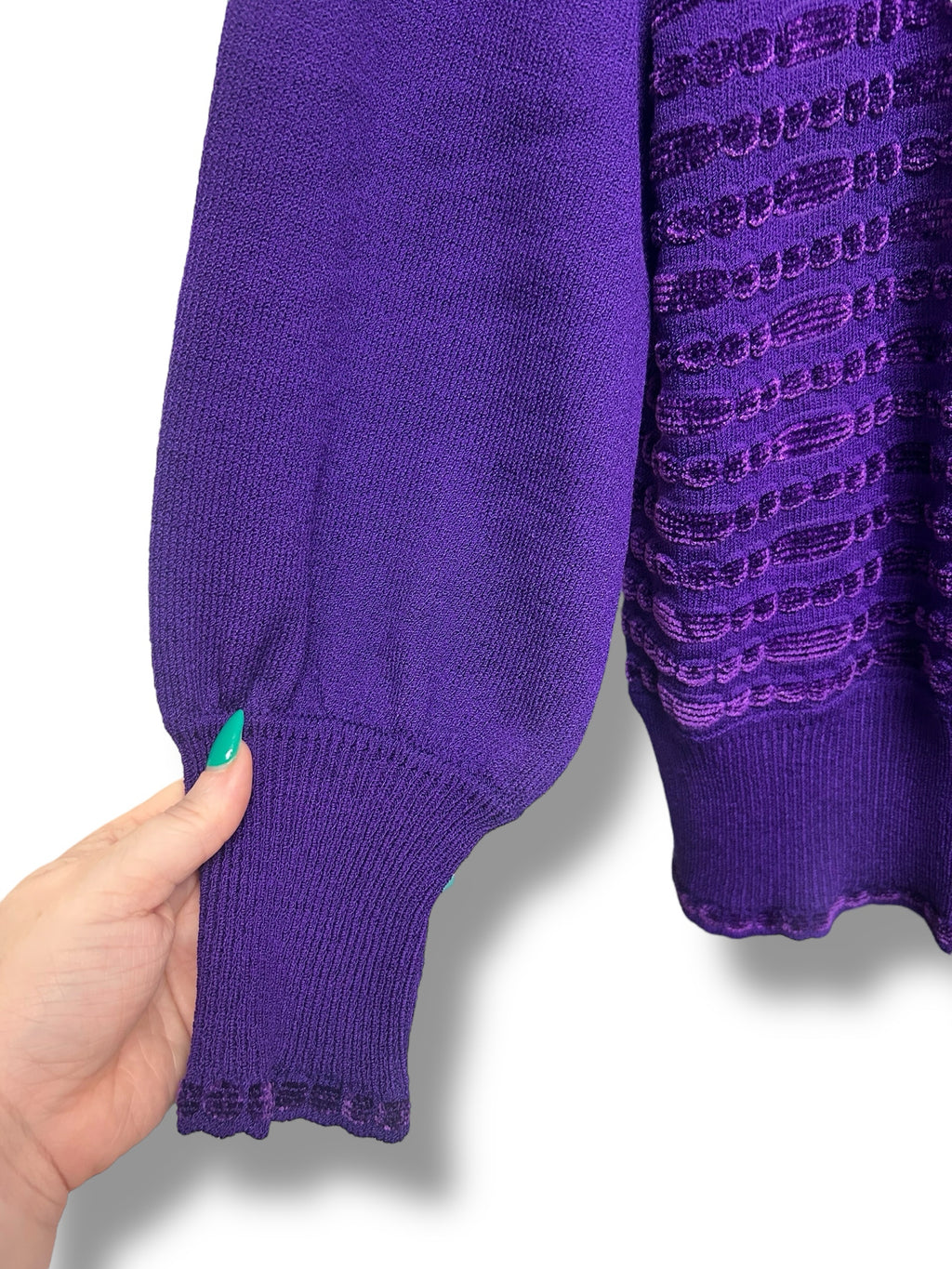ST JOHN SANTANA KNIT CHENILLE DETAIL FULL ZIP PURPLE SIZE 14