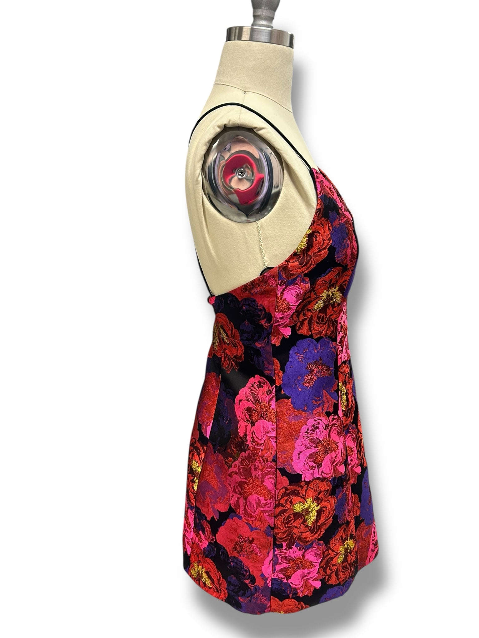 ALICE & OLIVIA TAYLA FLORAL JACQUARD MINI PINK DRESS SIZE 2