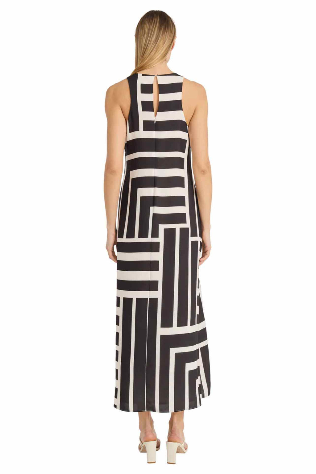 DONNA MORGAN ABSTRACT PRINT SLVLS MAXI DRESS SIZE: M
