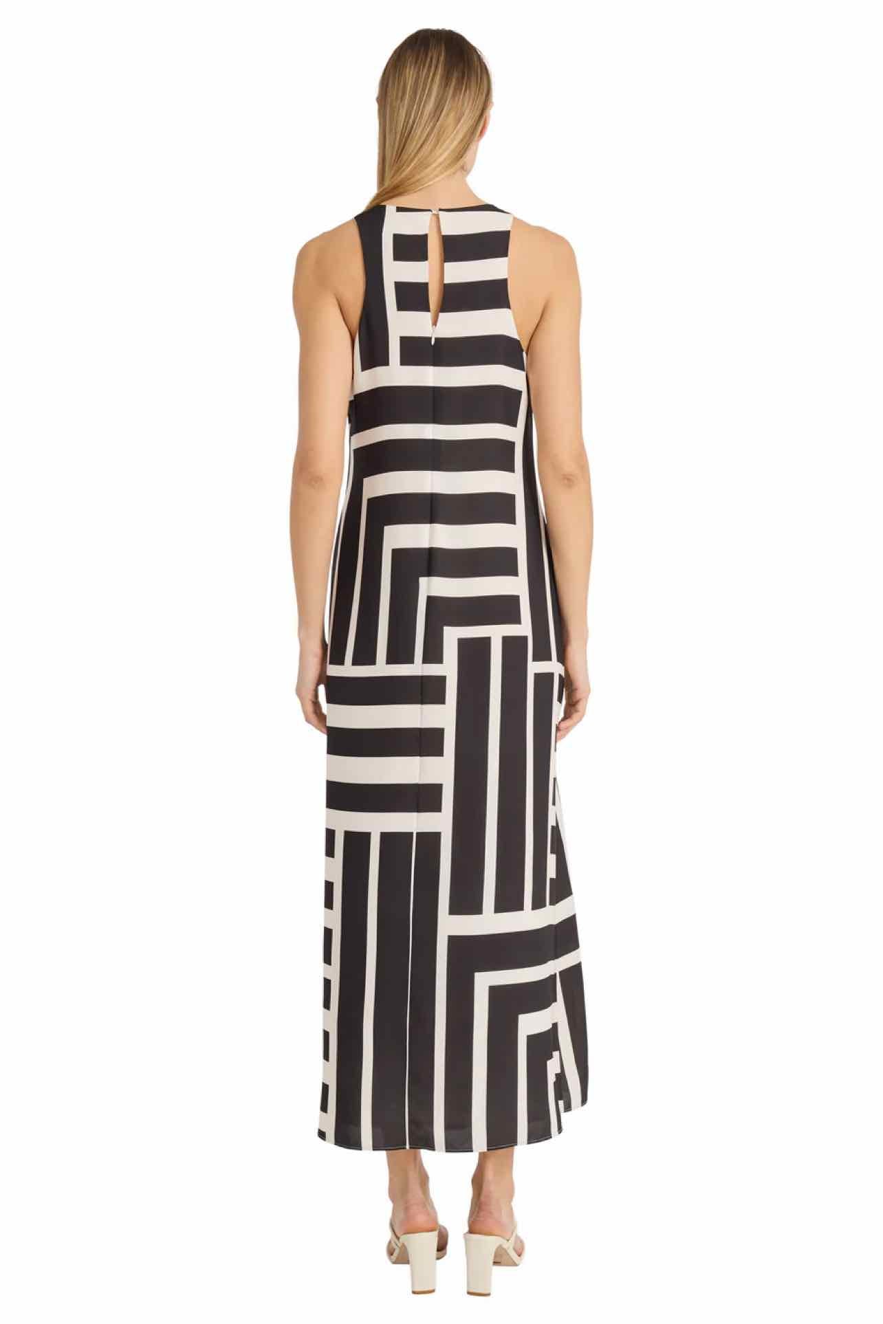 DONNA MORGAN ABSTRACT PRINT SLVLS MAXI DRESS SIZE: M