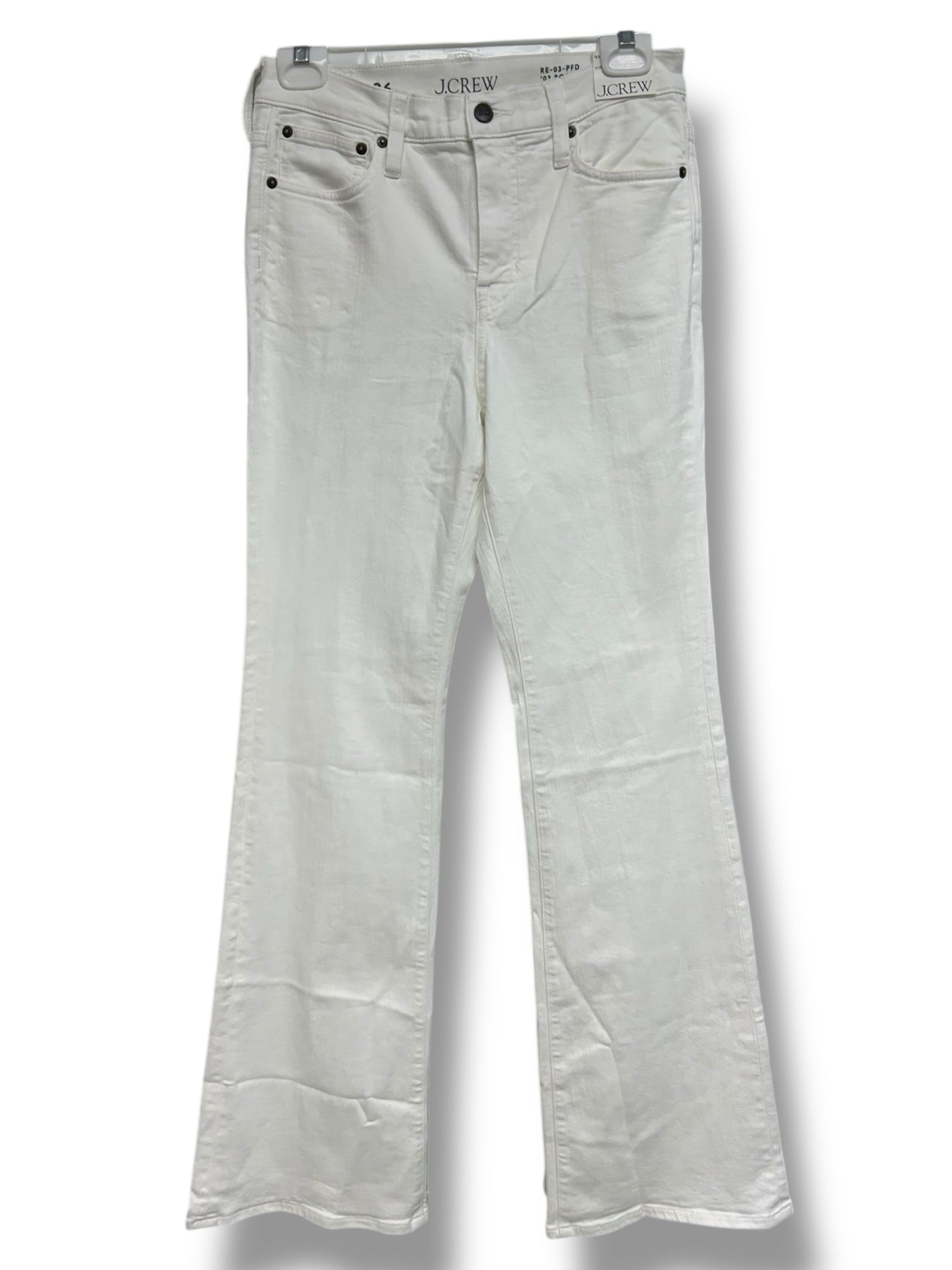 NWT J.CREW '03 BOOTCUT WHITE DENIM JEANS STRETCH SIZE 26