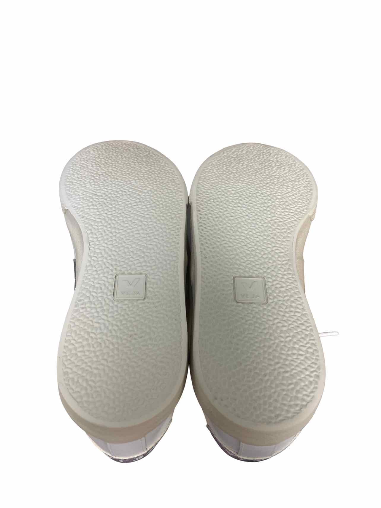 VEJA ESPLAR EXTRA WHITE SILVER LEATHER SNEAKER TRAINER SIZE: 8