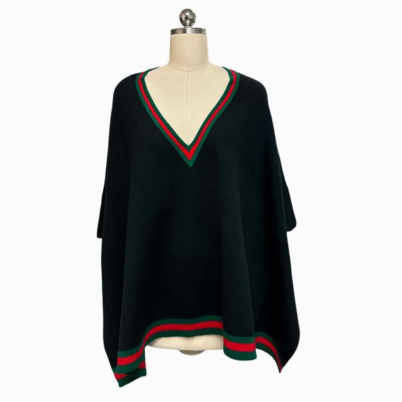 TUCKERNUCK CAMDEN SOFT KNIT BLACK PONCHO SIZE ONE SIZE