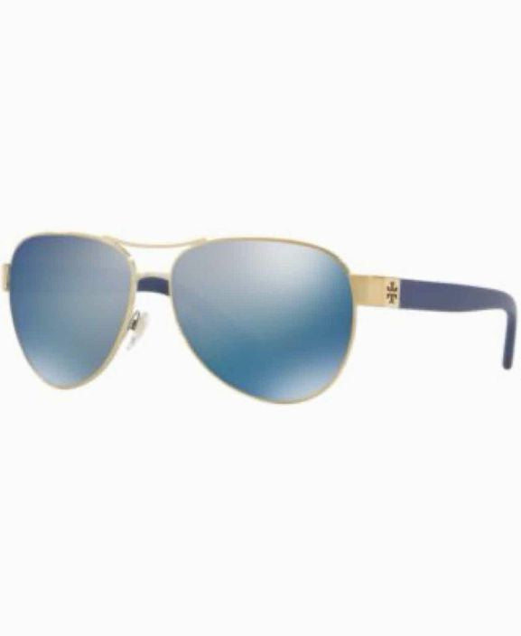 TORY BURCH BLUE FLASH POLARIZED AVIATOR SUNGLASSES TY6051 304122