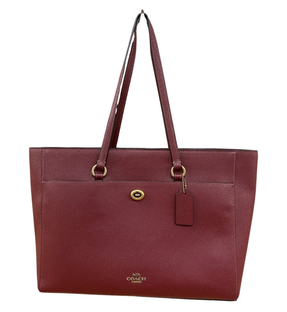 COACH LARGE FOLIO LEATHER WORK TOTE OXBLOOD