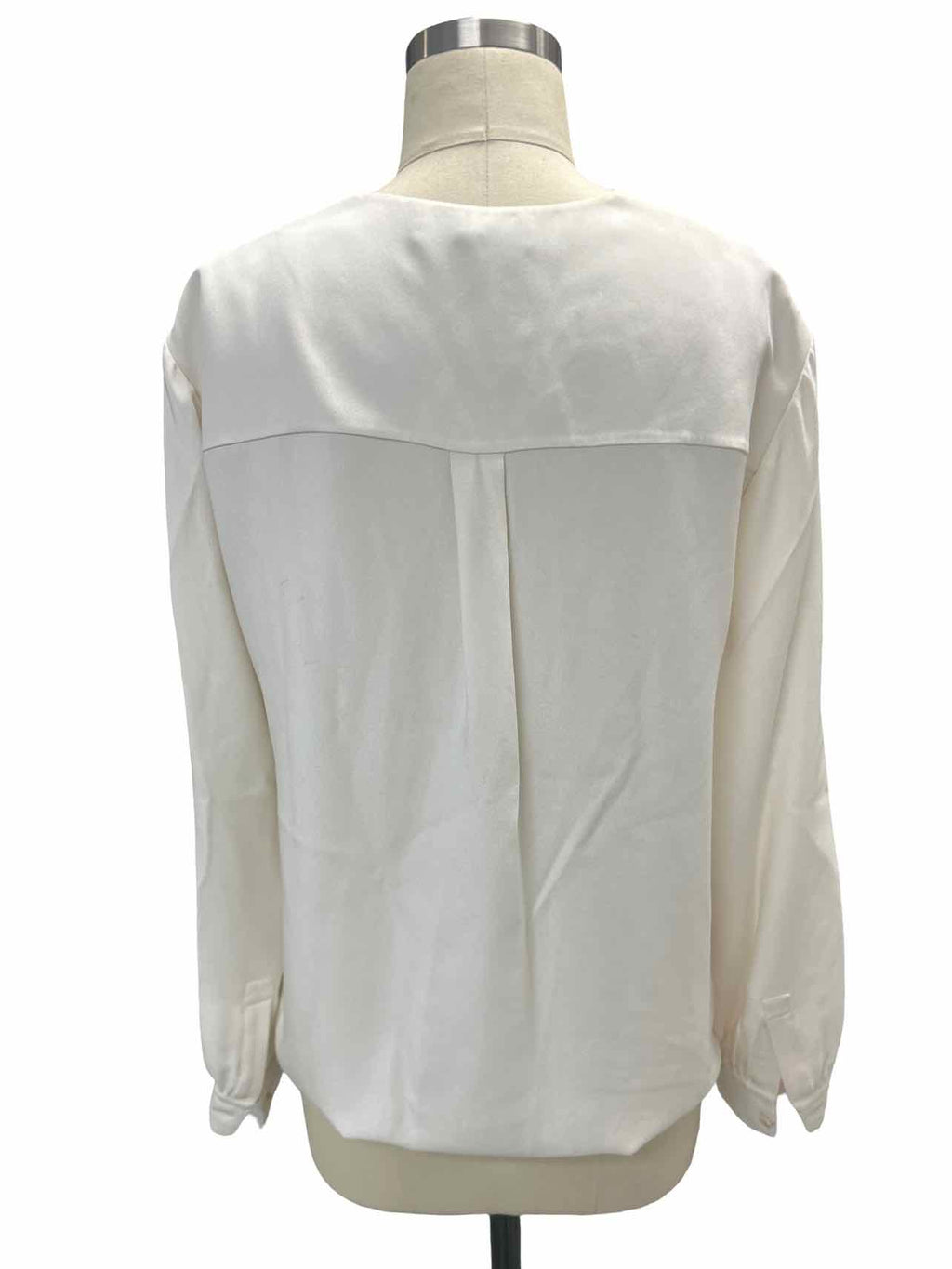 DEREK LAM SARA SILK IVORY LACE UP BLOUSE SIZE: L