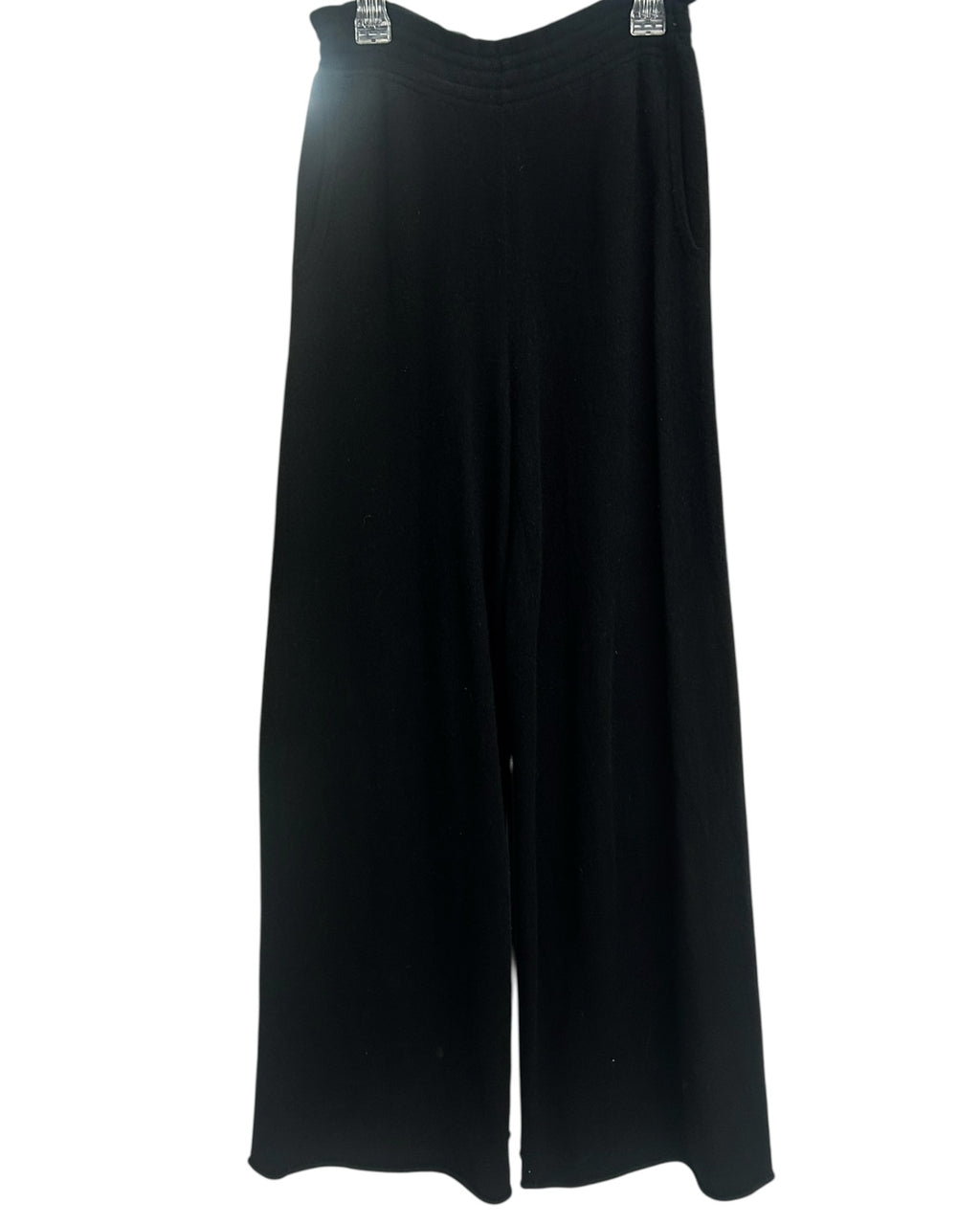 NAKED CASHMERE 100% CASHMERE BLACK WIDE LEG PULL ON PANTS SIZE XS