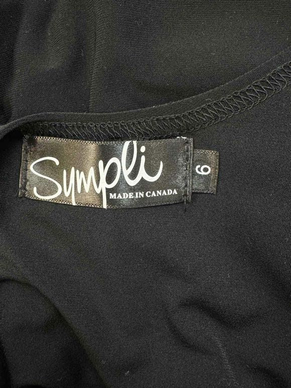 SYMPLI LEAN FINGERTIP BODYCON BLACK DRESS SIZE 6