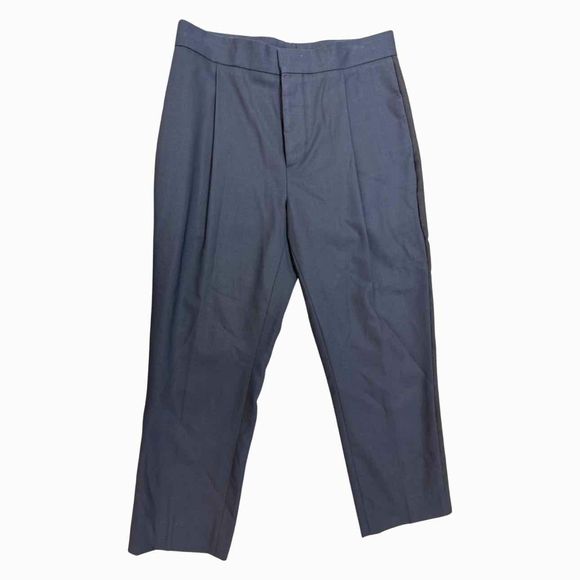 MARNI TROPICAL NAVY WOOL CROP LINED TROUSER 38