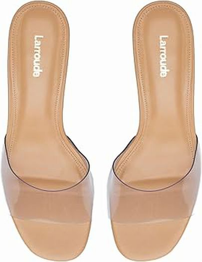 LARROUDE LUCITE VIVI SLIP ON KITTEN HEEL SIZE: 9