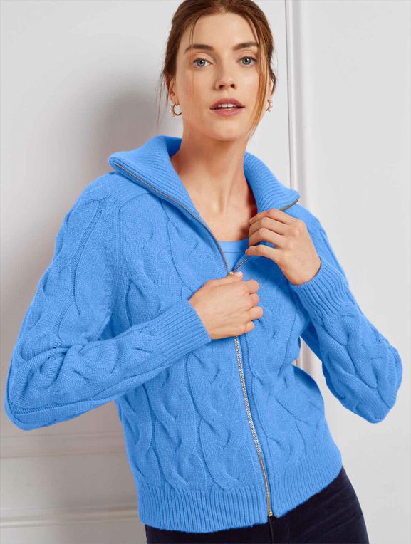 TALBOTS SNWT CABLE KNIT ZIP UP SIZE: 2X