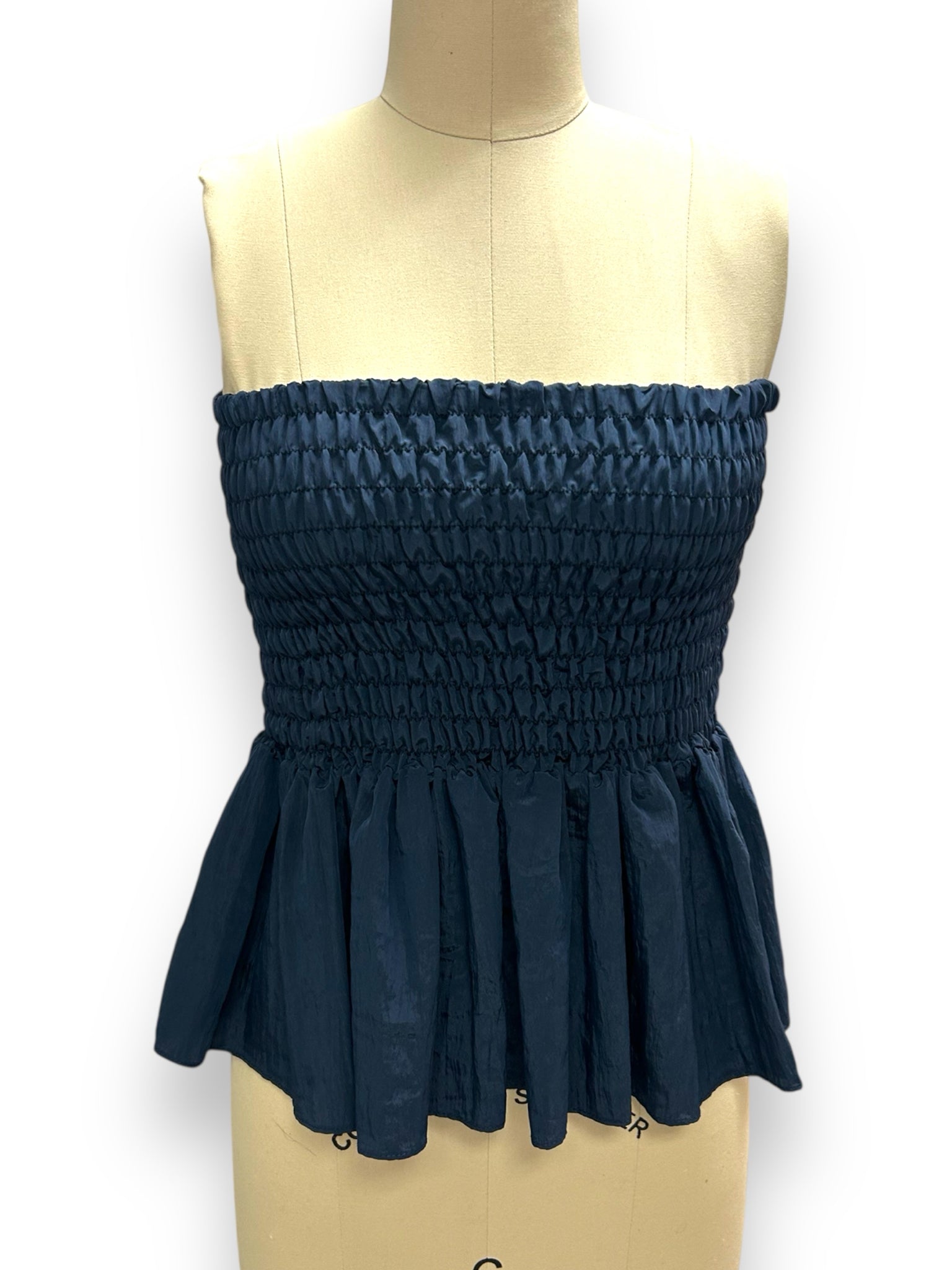NEW! MISA AZAR FLARED SMOCKED NAVY MINI SKIRT SIZE SMALL