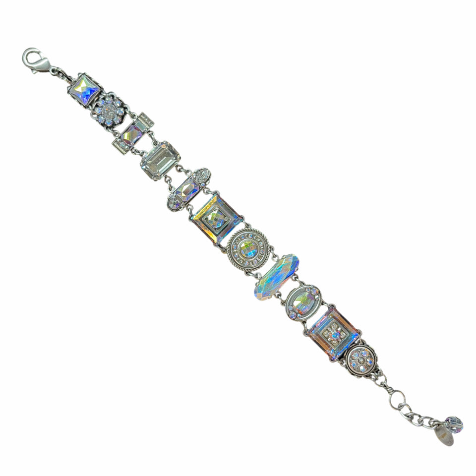FIREFLY "LA DOLCE VITA" #3036-A SWAROVSKI & CZECH GLASS SILVER PLATED BRACELET