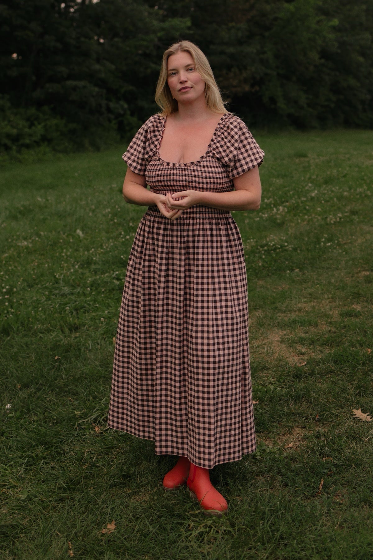 TRADLANDS GOLDIE SMOCKED SHORT SLEEVE DRESS SIZE 1X