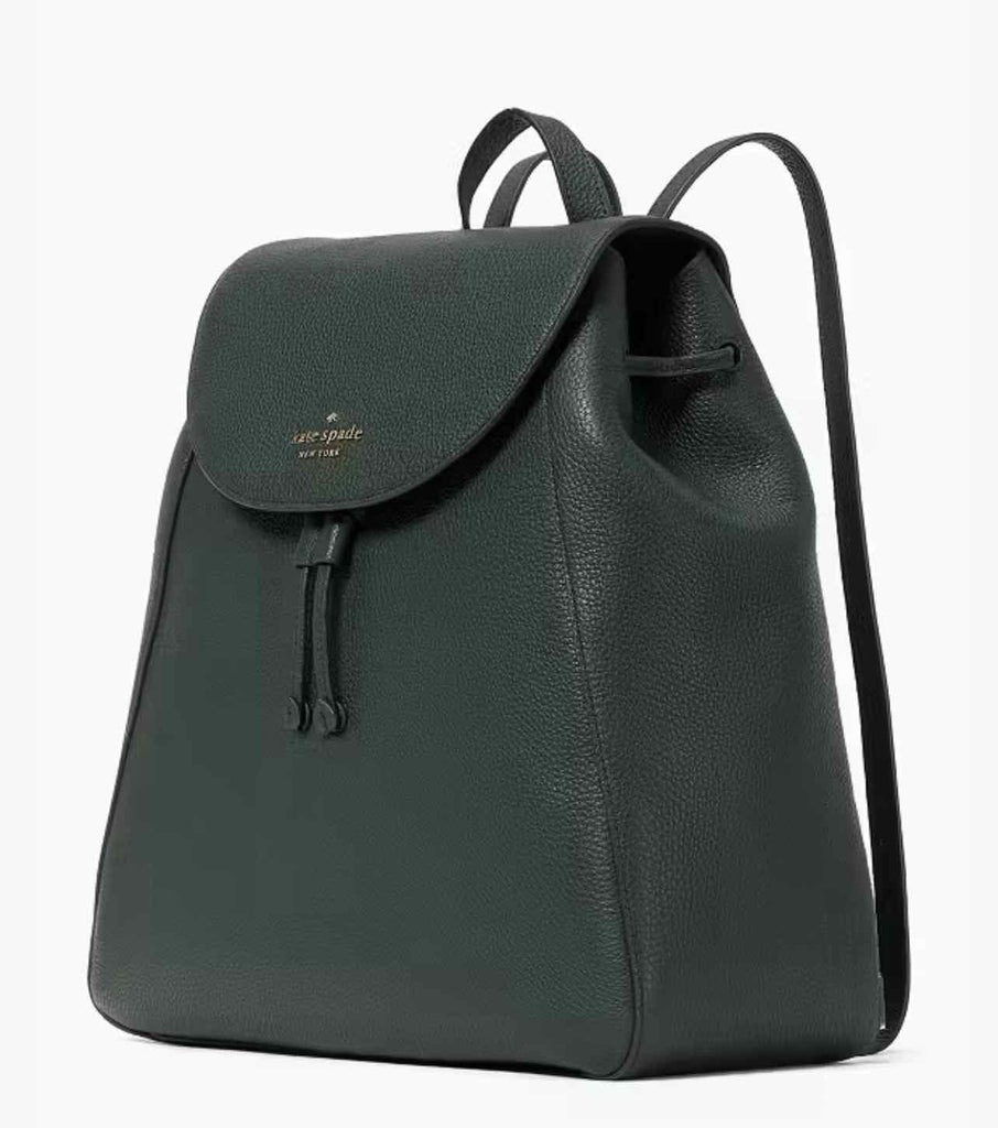 KATE SPADE SINCH PEBBLED LARGE FLAP BACKPACK GREEN