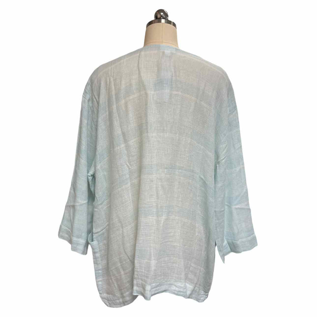 JJILL NWT! WOVEN FRONT POCKET BLUE/WHITE TOP SIZE XL