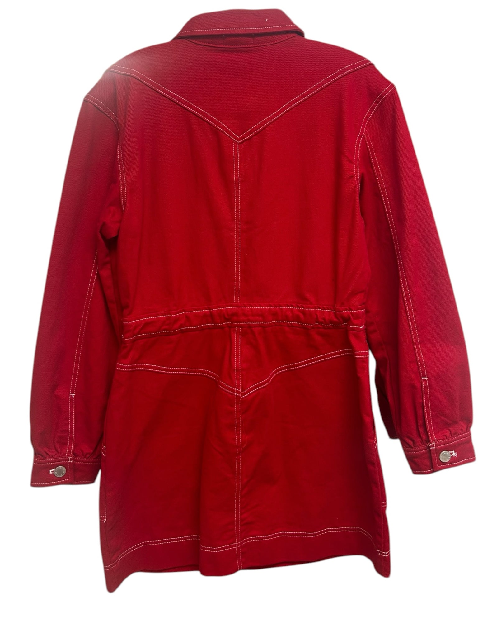 ANTHROPOLOGIE AVEC LES FILLES RED DENIM WESTERN SHIRT DRESS SIZE 8