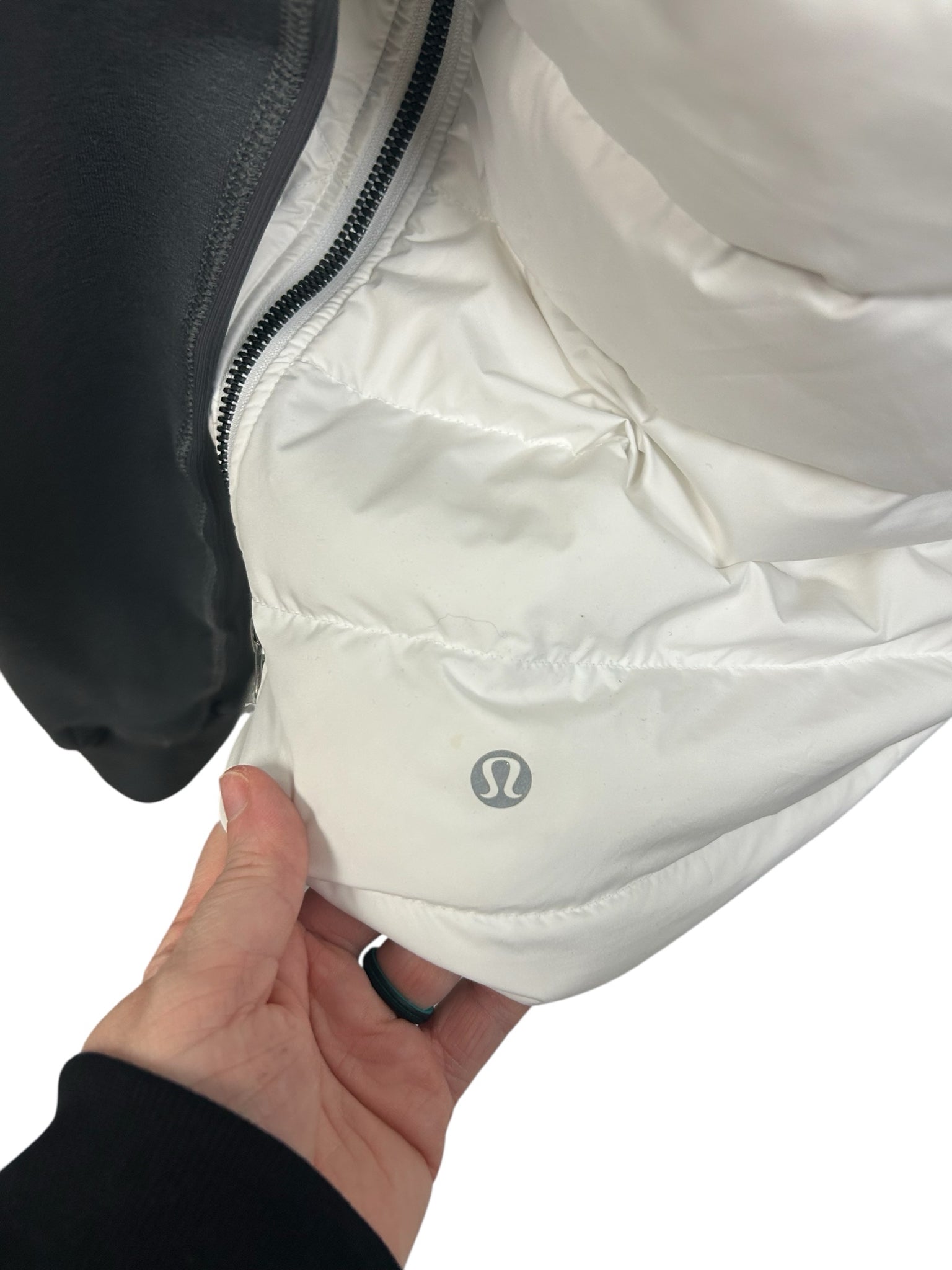 LULULEMON FLUFF OFF CREWNECK PULLOVER WHITE SOOT SIZE 12