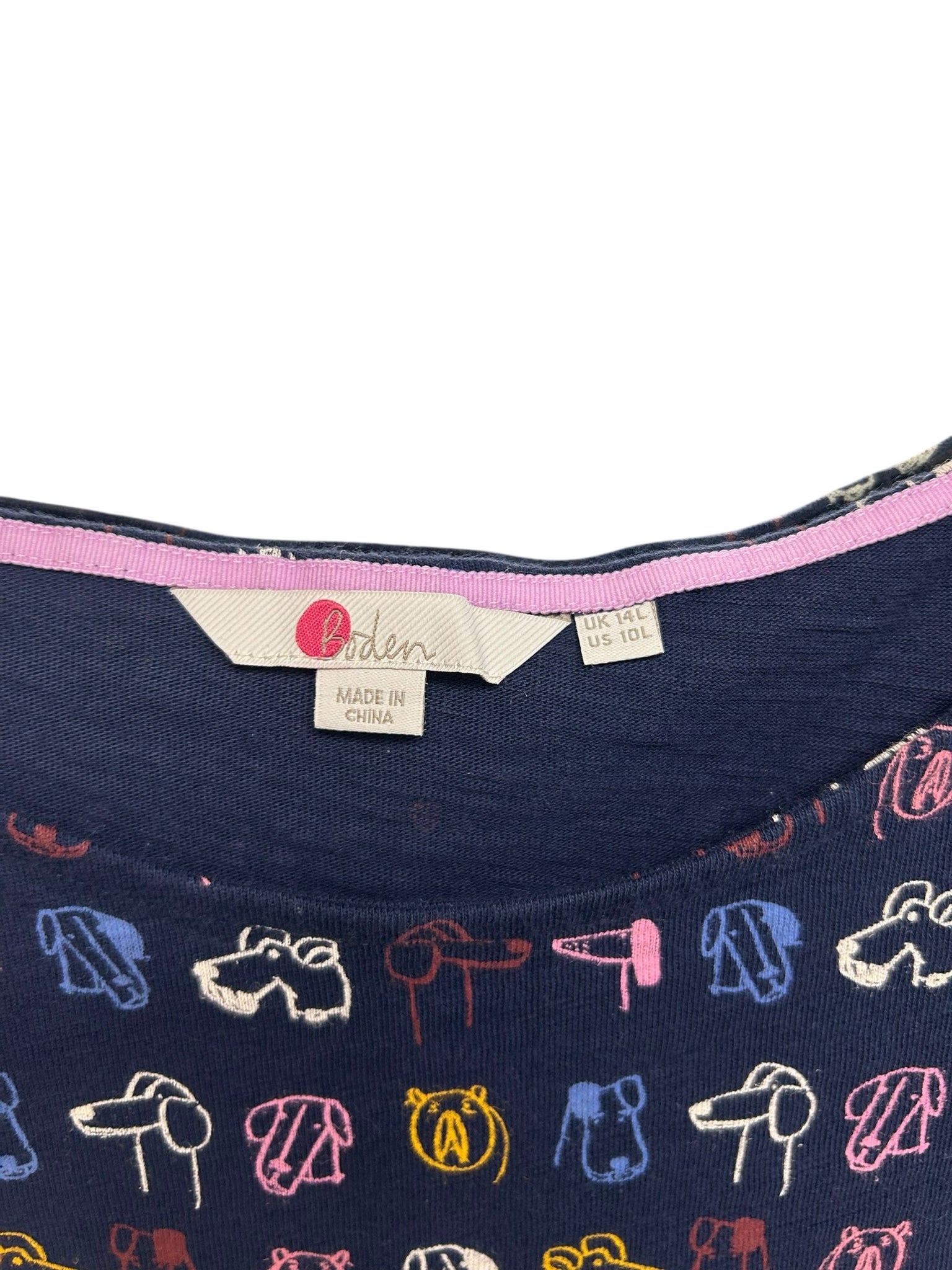 BODEN PHOEBE JERSEY TSHIRT DRESS IN RUFUS DOG PRINT SIZE 10 LONG - WEARHOUSE  CONSIGNMENT