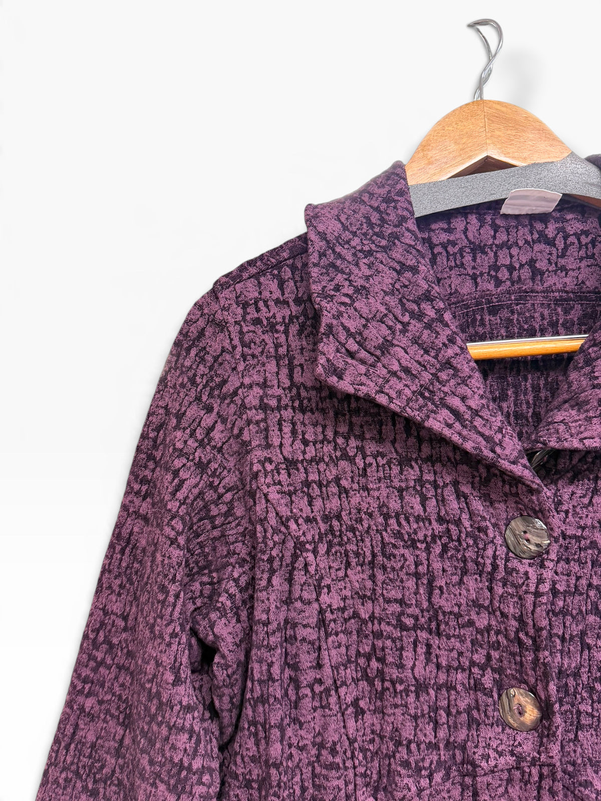 CMC COLOR ME COTTON STRETCH KNIT PLUM TOPPER JACKET SIZE MEDIUM