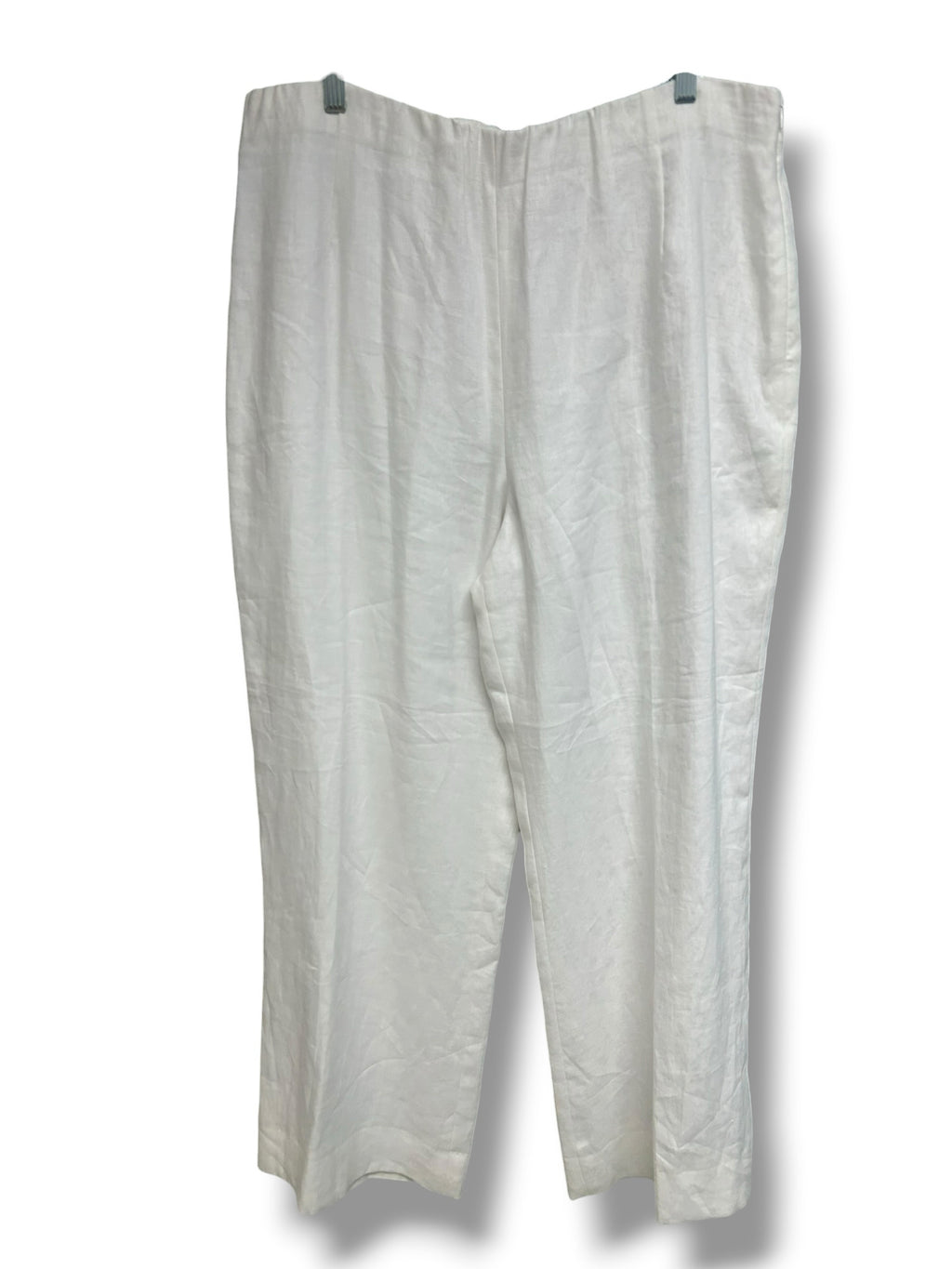 LAFAYETTE 148 WHITE LINED LINEN WIDE LEG TROUSER PANTS SIZE 16