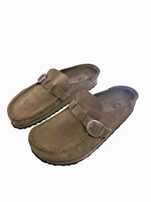 BIRKENSTOCK BUCKLEY SUEDE LEATHER MULES SIZE: 40