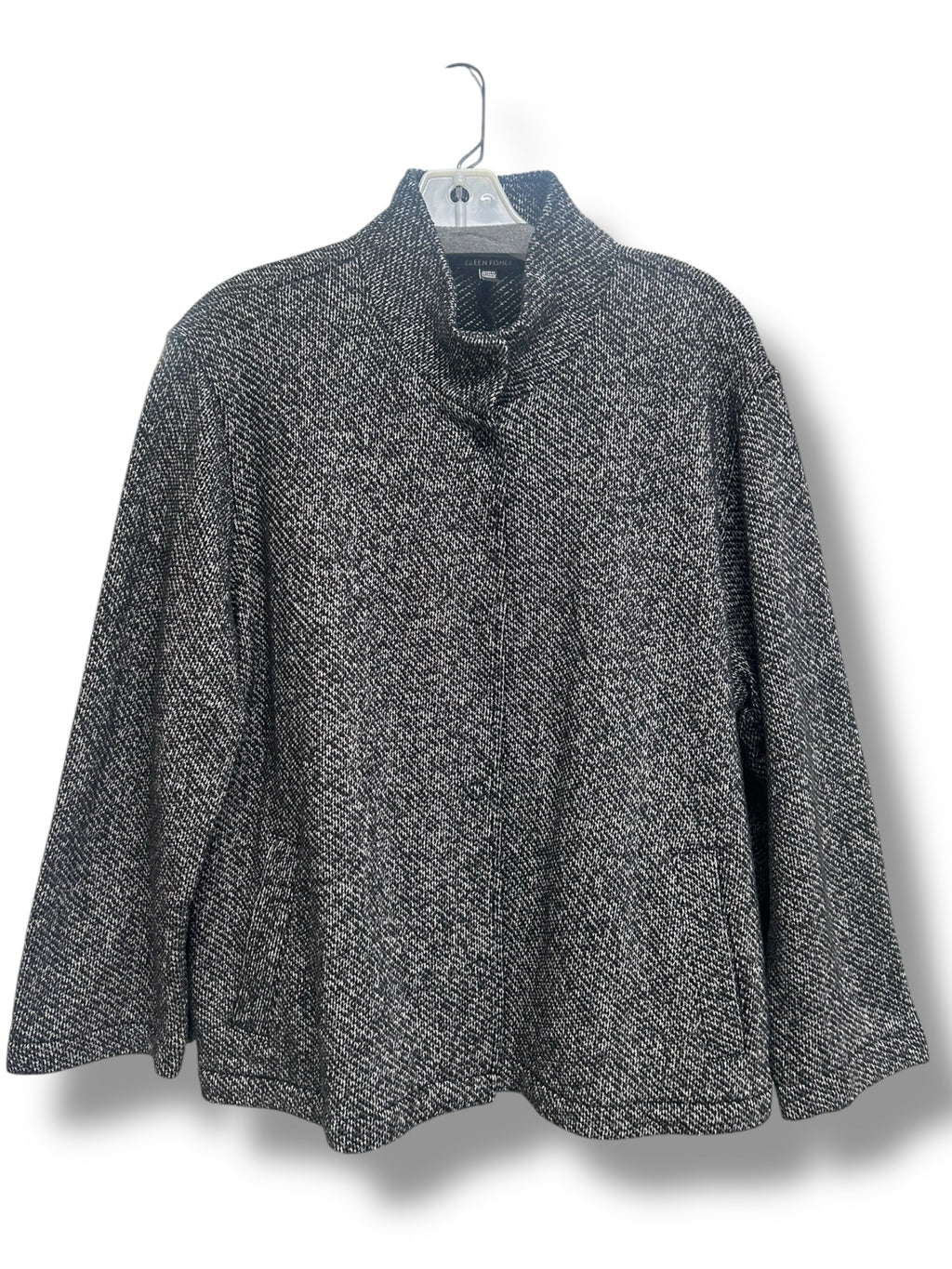 EILEEN FISHER ORGANIC COTTON TERRY STAND COLLAR SNAP JACKET SIZE XL - WEARHOUSE  CONSIGNMENT